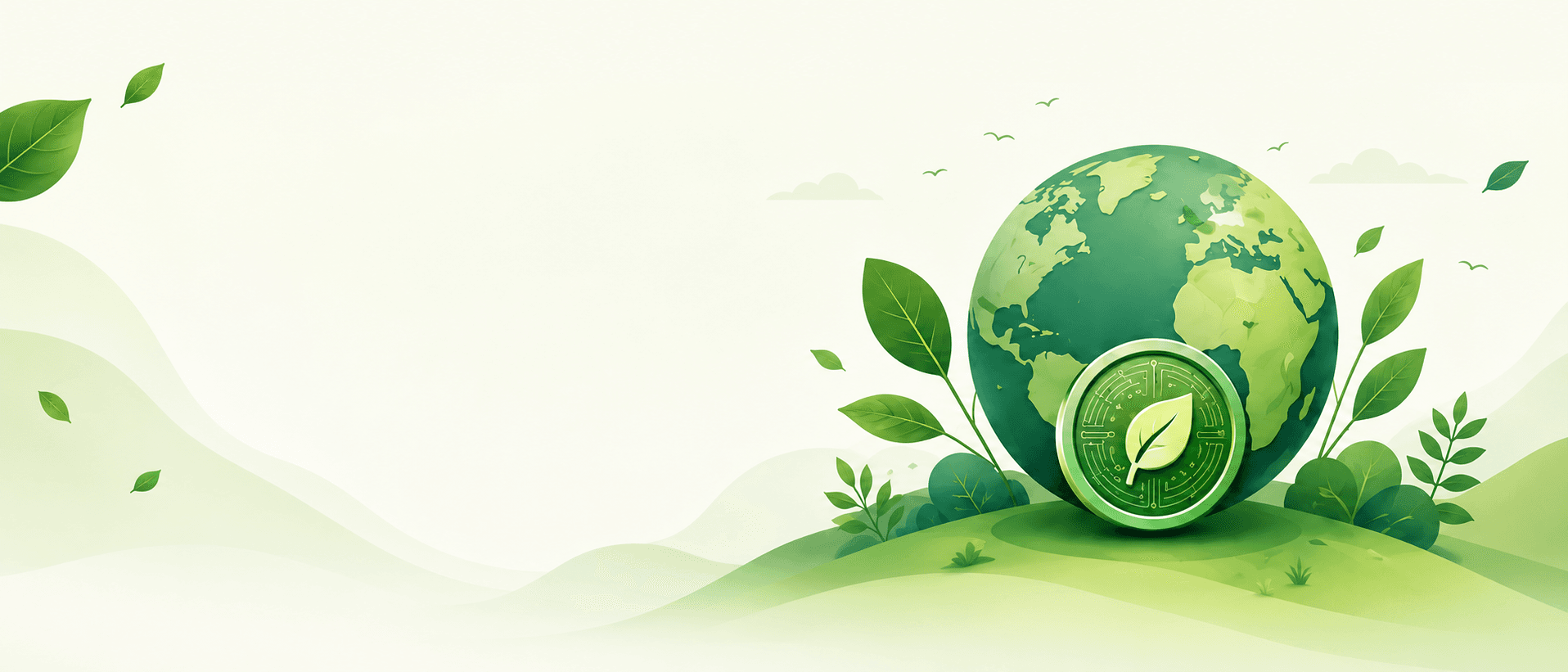 Eco-friendly illustration showing the global token lifecycle for sustainable actions